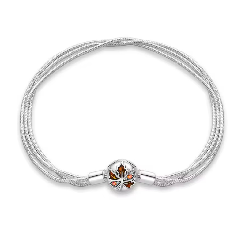 bracelet pour charm grande fleur marron automne bracelet pour charm grande fleur marron automne