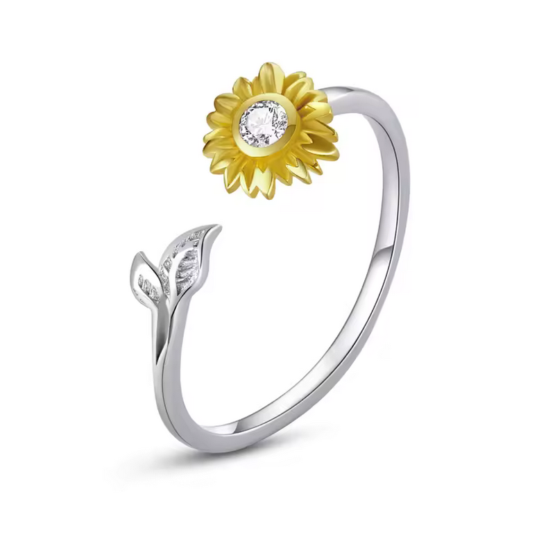 Bague fleur tournesol réglable Bague fleur tournesol réglable