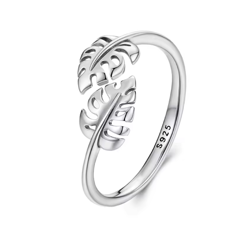 Bague fleur feuille de monstera réglable Bague fleur feuille de monstera réglable