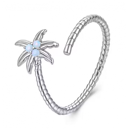 Bague palmier vacance mer réglable