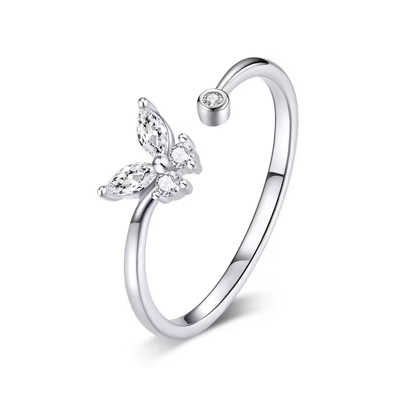 Bague petit papillon perle réglable Bague petit papillon perle réglable