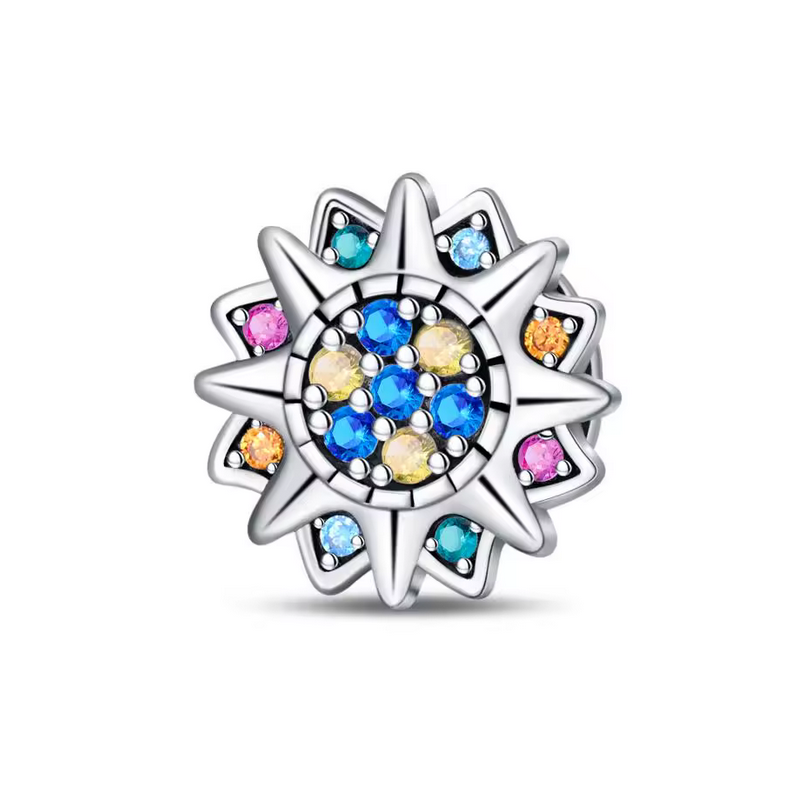Charm pour bracelet reflexions soleil étoile multicolore Charm pour bracelet reflexions soleil étoile multicolore