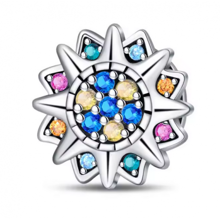 Charm pour bracelet reflexions soleil étoile multicolore