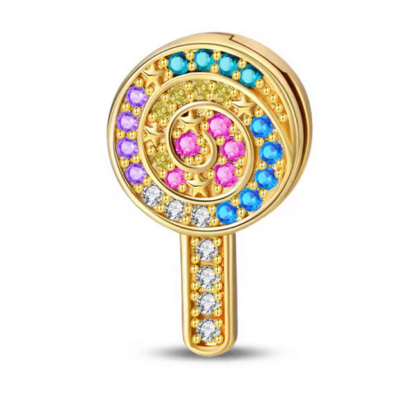 Charm pour bracelet reflexions sucette or étoile
