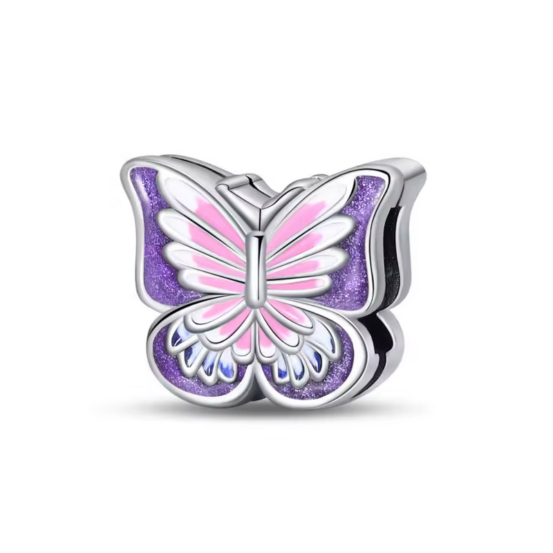 Charm pour bracelet reflexions papillon rose violet Charm pour bracelet reflexions papillon rose violet