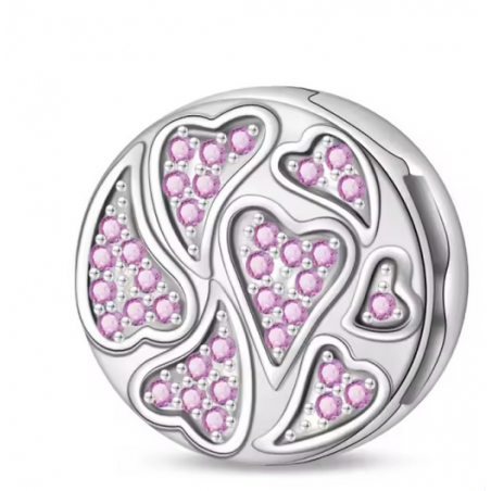 Charm pour bracelet reflexions ensemble de coeur rose