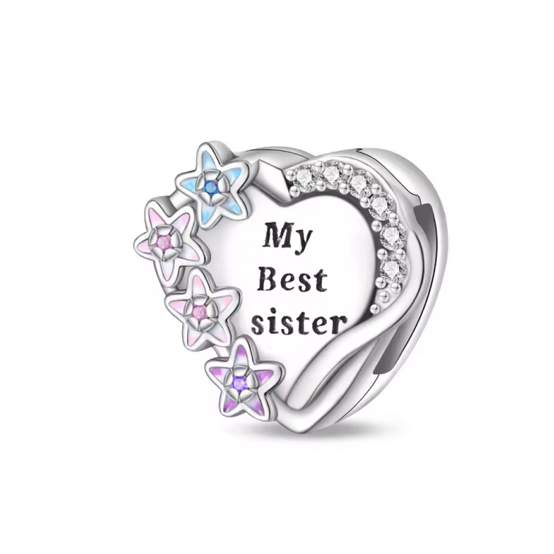 Charm pour bracelet reflexions coeur meilleure amie soeur Charm pour bracelet reflexions coeur meilleure amie soeur