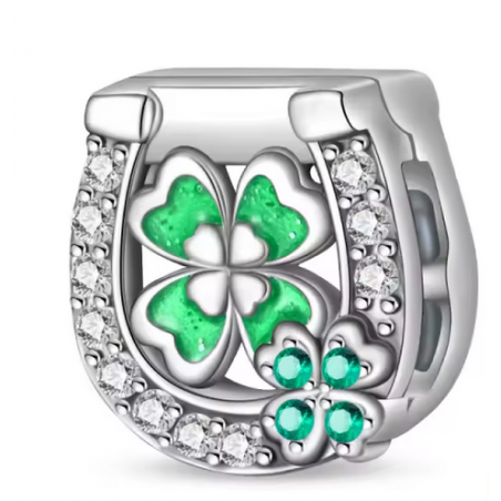 Charm pour bracelet reflexions porte bonheur chance trèfle