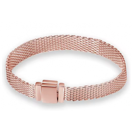 bracelet plat or rose pour charm reflexions