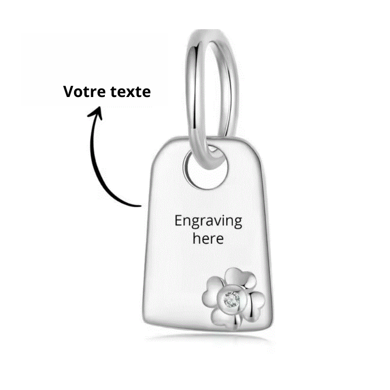 Charm personnalisable cadeau plaque avec fleur personnalisé Charm personnalisable cadeau plaque avec fleur personnalisé