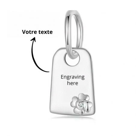 Charm personnalisable cadeau plaque avec fleur personnalisé