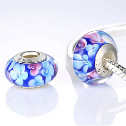 Charm pour bracelet murano espaceur séparateur fleurs