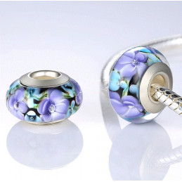 Charm pour bracelet murano espaceur séparateur fleurs