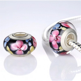 Charm pour bracelet murano espaceur séparateur fleurs