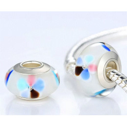Charm pour bracelet murano espaceur séparateur fleurs