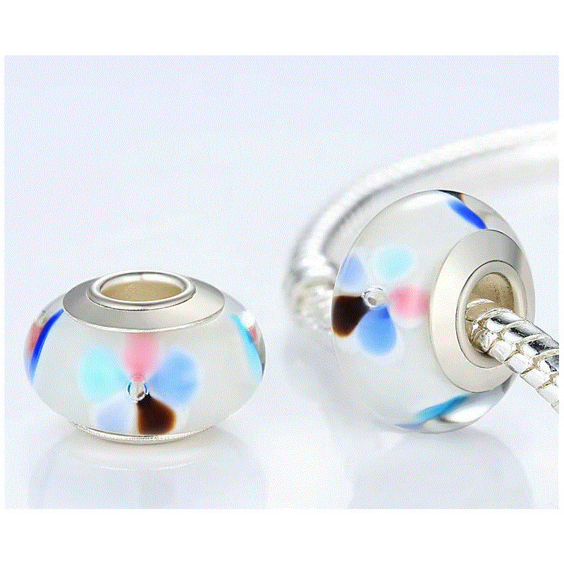 Charm pour bracelet murano espaceur séparateur fleurs