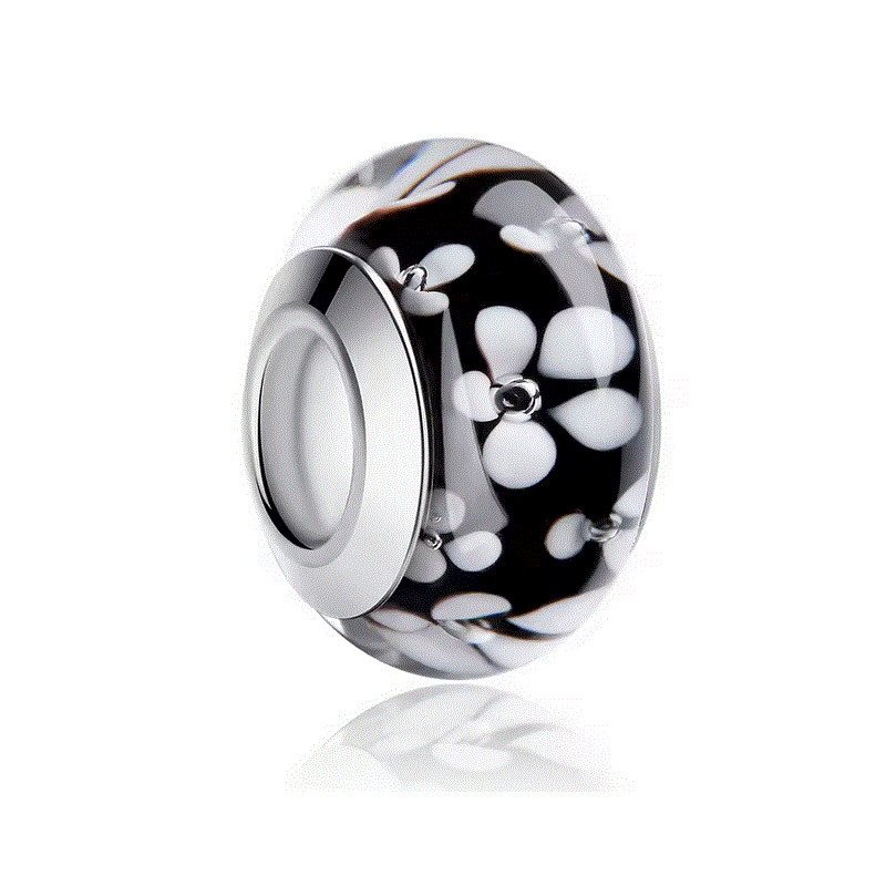 Charm pour bracelet murano espaceur séparateur fleurs