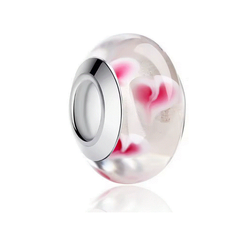 Charm pour bracelet murano espaceur séparateur fleurs