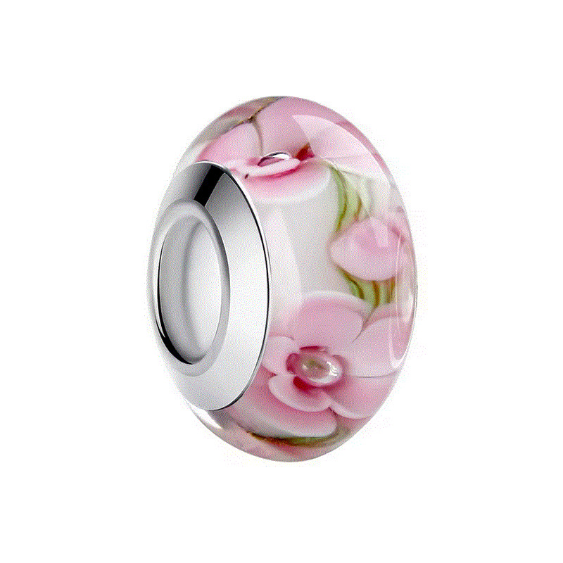 Charm pour bracelet murano espaceur séparateur fleurs