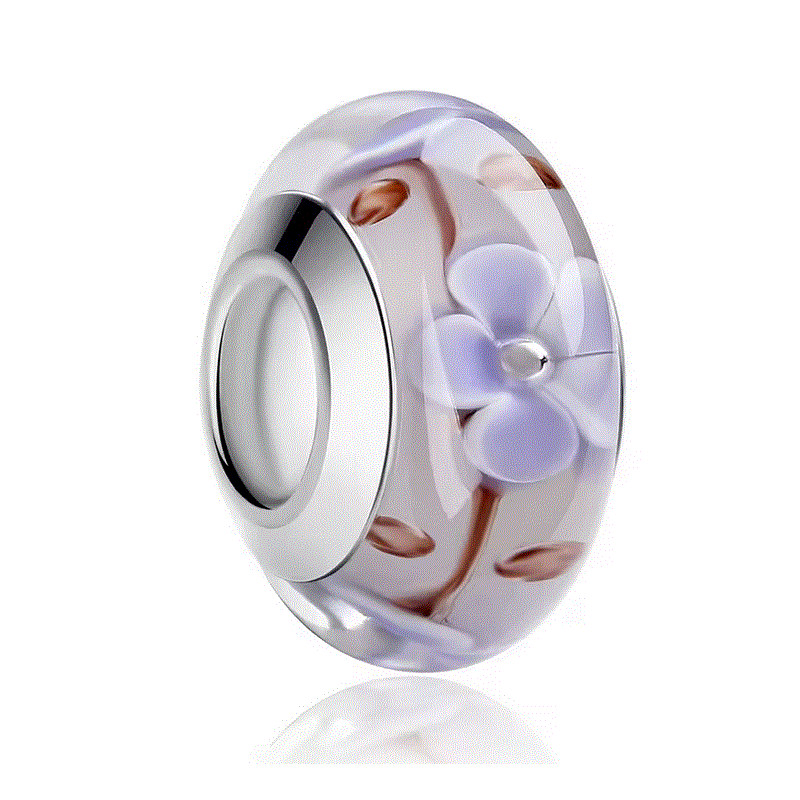 Charm pour bracelet murano espaceur séparateur fleurs
