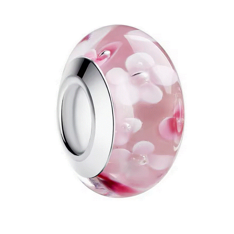 Charm pour bracelet murano espaceur séparateur fleurs