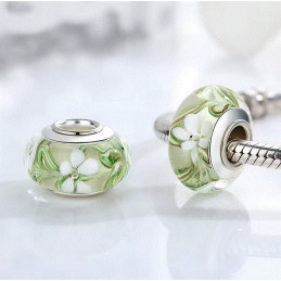 Charm pour bracelet murano espaceur séparateur fleurs
