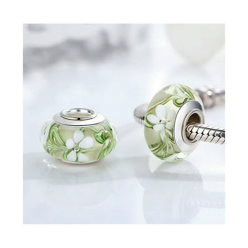 Charm pour bracelet murano espaceur séparateur fleurs Charm pour bracelet murano espaceur séparateur fleurs