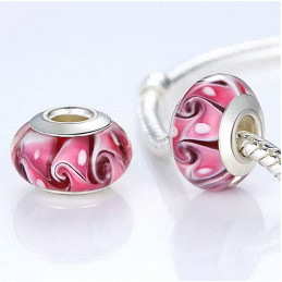 Charm pour bracelet murano espaceur séparateur fleurs