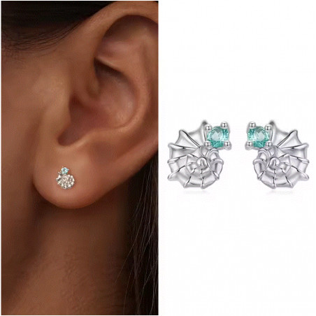 boucles d'oreilles coquillage pierre bleu turquoise mer
