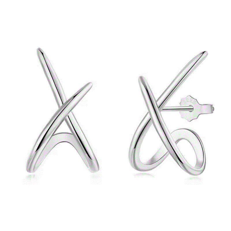 boucles d'oreilles forme de X entrelacé