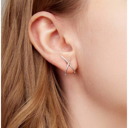boucles d'oreilles forme de X entrelacé
