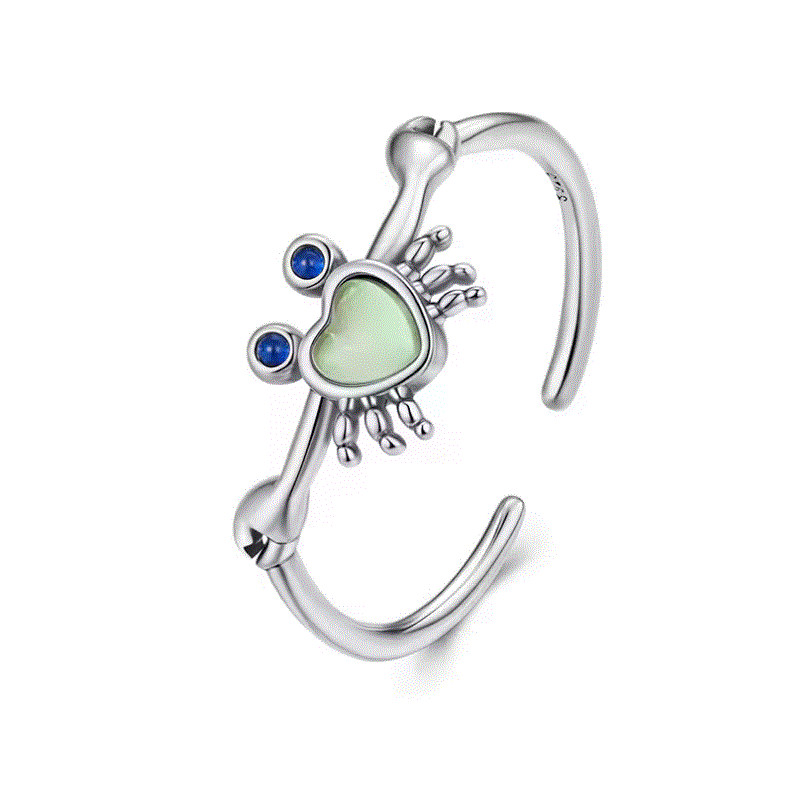 Bague réglable petit crabe coeur