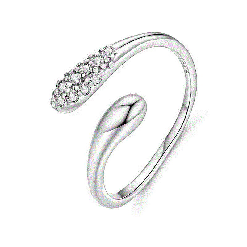 Bague réglable design strass diamant goutte d'eau Bague réglable design strass diamant goutte d'eau