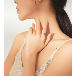 Bague réglable raton laveur argent
