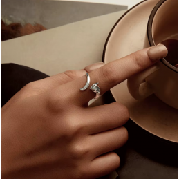 Bague réglable renard enroulé argent