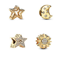 Charm lune étoile or