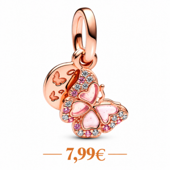 charm papillon or rose
